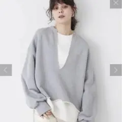 Whim Gazette トレーナー スウェット スウェットVネックプルオーバー