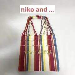 niko and... マルチストライプ トートバッグ ピンクのサムネイル