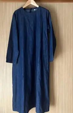 デニムシャツ　ロングワンピース