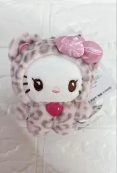 【570】ヒョウ柄キティちゃんキーホルダー ぬいぐるみギャル ピンク　マスコット