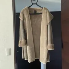 rosso フェイクファーコート ベージュ フード付き