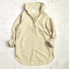 マディソンブルー リネン混マダムシャツ シャンブレー ベージュ サイズ