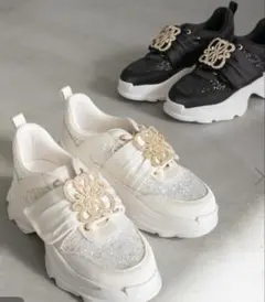 RANDA ビジューモノグラムパーツスニーカーS 少々難あり