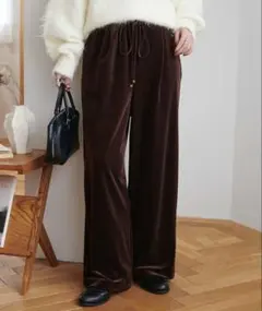 discoat ベロアワイドパンツ S