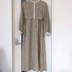 美品 BEAMS HEART ロングワンピース 花柄 長袖 イエロー