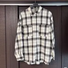 MURUA チェック柄シャツ ホワイト・ブラック