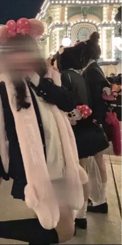 ディズニー　ピンク　マフラーキャップ