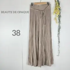 ボーテドオペーク　プリーツスカート 38 (M) モカピンク　リボン　ロングのサムネイル