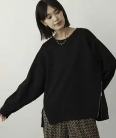 ブージュルード★シルキーダンボール裾ファスナープルオーバー