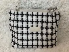 ツイード風 チェック柄 ショルダーバッグ