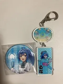 き*き様 カラフルピーチ 真夏の桃祭り アクキー ファミマ缶バッチ るなセット