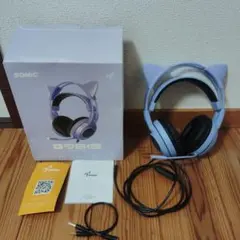 新品未使用】STINCOO G951S 猫耳ゲーミングヘッドセット パープル