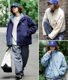 FREAKS STOREスタンドカラーブルゾン リバーシブルネイビーL