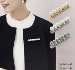 パールマグネットブローチ　シルバー　2個セット