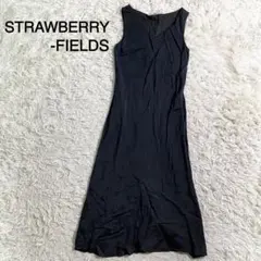 STRAWBERRY-FIELDS ビジューデザイン 花柄 ノースリーブドレス