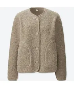 フリース ノーカラージャケット