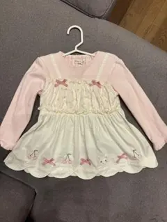 クーラクール　リボンとチェリー刺繍のトップス