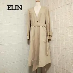 ELIN ソリッドノーカラートレンチコート ライトアウター スプリングコート Sのサムネイル
