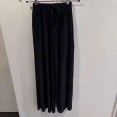 ブラック ストレートパンツ ゴムウエスト