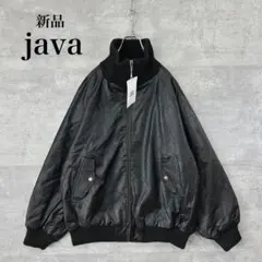 新品　JAVA ジャバ フェイクレザー リブタートルジャケット　ユニセックス