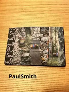 未使用ポールスミス　限定パスケース定期入れ　本革レザー　ミニアウトドアコラージュ