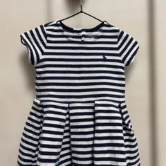 Ralph Lauren ネイビー/ホワイトストライプ ワンピース 12M