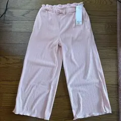 リブワイドパンツ 130cm ピンク　新品