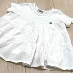 プティマイン 半袖トップス ホワイト フリル 女の子 80 夏服