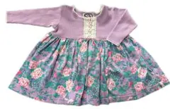 レトロ　レア　vintage ヴィンテージ　紫色花柄フレアトップス