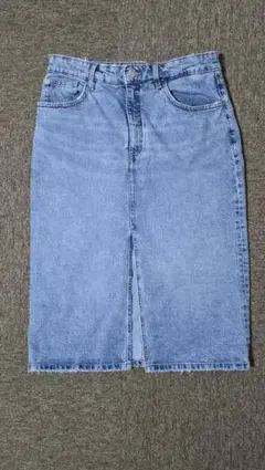 ZARA ライトブルー タイトスカート ひざ丈