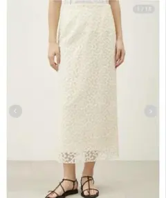 完売品！MilaOwen 花柄刺繍チュールレイヤードストレートスカート