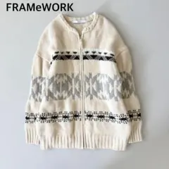 FRAMeWORK ジャガードジップカーディガン FRAMeWORK（フレームワーク）の「ジャガードジップカーディガン