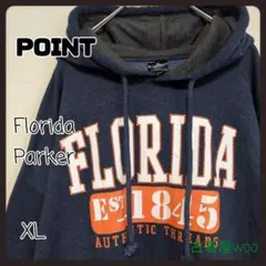 90Ｓ古着POINTビッグロゴ裏起毛パーカーオーバーサイズトレーナースウェット