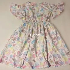 アイスクリーム柄 130cm 半袖ワンピース メゾピアノ　キッズ