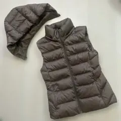 UNIQLO ユニクロ フード付き ダウンベスト レディース S ブラウン