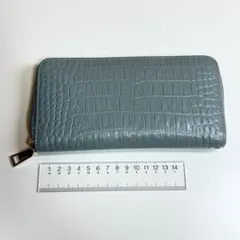 極美品LEATHER JEWELS 長財布 クロコ型押し グレー - メルカリ