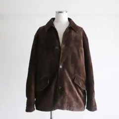 【イタリア製】1980s 90s Suede Leather Car Coat