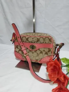 美品 コーチ COACH ショルダーバッグ 斜め掛け シグネチャー 10568