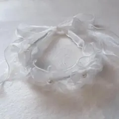 パール付きフラワーカチューシャ