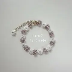 韓国ビーズ♡フラワービーズブレスレット♡