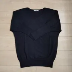 Spick and Span 黒 Vネック長袖ニット
