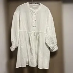 mir..pusan ホワイト七分袖チュニック