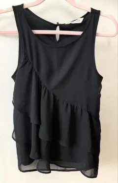 H&M タンクトップ　ノースリーブ　ブラウス　黒