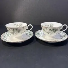 ナルミ　チャイナ　葡萄　ペアカップソーサー　美品