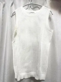 RADIATE ニットベスト ホワイト メッシュ ノースリーブ