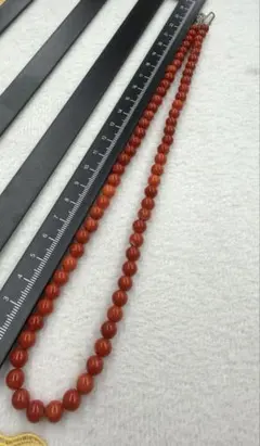 珊瑚サンゴネックレス7.6mm、k 18金、重约15.9g - メルカリ
