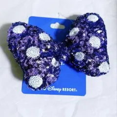 新品ディズニー♡ミニーヘアゴム　ミニーの日　スパンコールピンク　リボン　スクバ