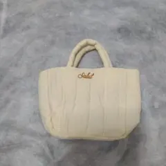 匿名配送　ミニキルトバッグ　小　バッグインバッグ　オフホワイト系　新品　未使用