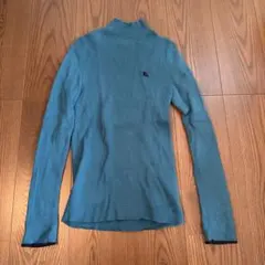 バーバリー　ブルーレーベル　ニット　タートルネック　ターコイズブルー