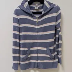 ジェラートピケ スムーズィ－ ボーダー ジップアップパーカー ルームウェア